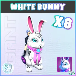 8x White Bunny Mount