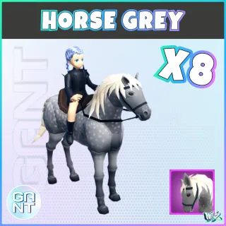 8x Grey Horse Mount