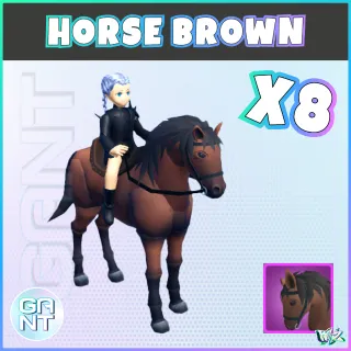 8x Brown Horse Mount