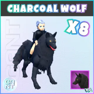 8x Charcoal Wolf Mount