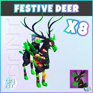 8x Festive Deer Mount