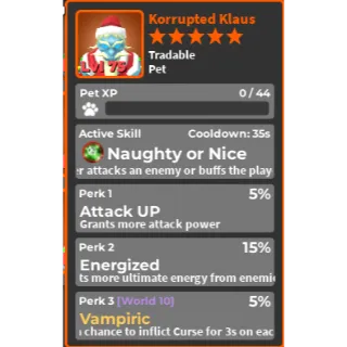 Korrupted Klaus - Vampiric (Perfect Stats)