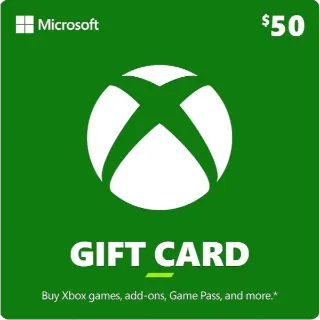 $50.00 USD Xbox Gift Card