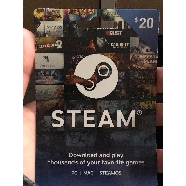Steam Wallet Card 20 USD, Compra códigos gift card !