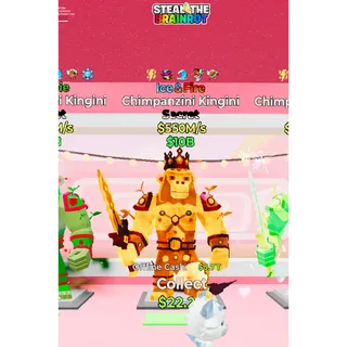 Fortnite: Steal the Brainrot - ICE & FIRE Chimpanzini Kingini 550m/s ( 5 Traits )