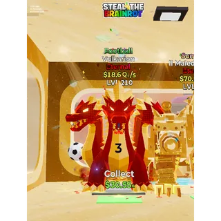 Fortnite: Steal the Brainrot - Football Vulkarion 15,6Qi/s Level 210