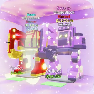 🗼Neon🗼 DiggoBlock Lv200 ＆💤Dreamy💤 DiggoBlock Lv250