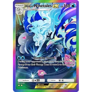 Alolan Ninetales EX RR Rainbow Rare 2 Stars Pokemon TCG Pocket