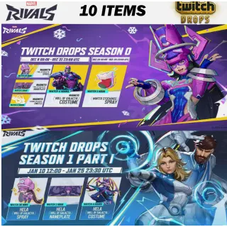 ⭐Marvel Rivals⭐TWITCH DROPS ⭐🔥10 SKINS🔥