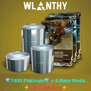 [All Platform] 💎7400 Platinum + 5 Rare Mods 💎| Fast Delivery - Warframe