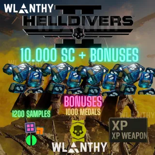 HELLDIVERS 2 // 💵10000 Super Credits💸 + 🎖️1000 medals + 1200 Samples🟢🟠🟣 | ALL PLATFORM