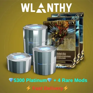 [All Platforms ] 5300 Platinum  + 3 Rare Mods | Fast Delivery - Warframe