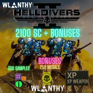 HELLDIVERS 2 // 💵2100 Super Credits💸 + 🎖️250 medals + 300 Samples🟢🟠🟣 | ALL PLATFORM