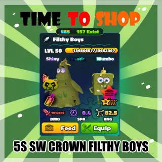 5 Star Shiny Wumbo Neptune Crown Filthy Boys | Spongebob Tower Defense