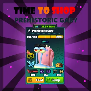 5 STAR PREHISTORIC GARY LVL 100/NC/PP #3 - SPONGEBOB TOWER DEFENSE