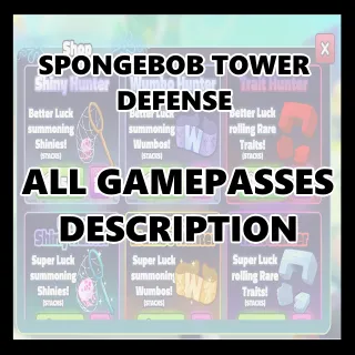 ALL GAMEPASSES | SPONGEBOB TOWER DEFENSE