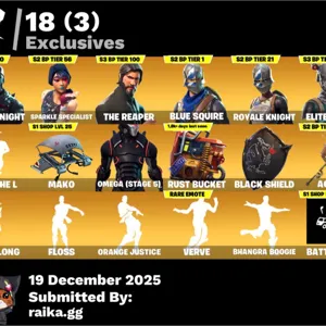 53 skins | Black Knight | The Reaper | Omega (stage 5) | MAKO Glider OG ACCOUNT