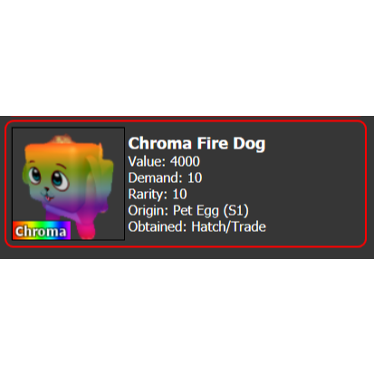 Pet Mm2 Chroma Fire Dog In Game Items Gameflip - roblox murder mystery 2 values 2018