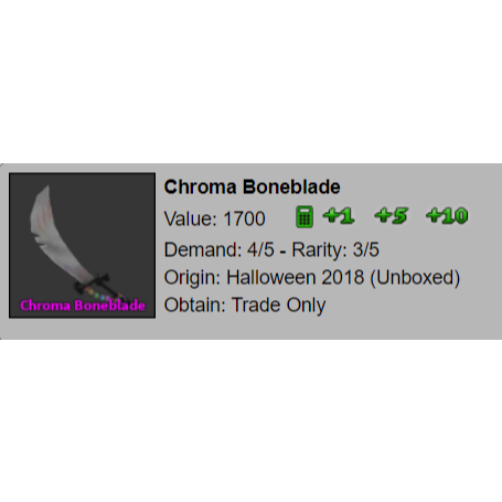 Other Mm2 Chroma Boneblade In Game Items Gameflip