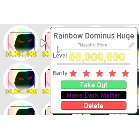 Other 4x Rainbow Dominus Huge In Game Items Gameflip - roblox item rainbow glasses