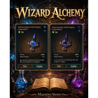 1x Frost Dragon SSS & 1x Hell Dragon SSS - Wizard Alchemy