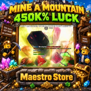 450k LUCK CRYSTAL +459.000% | MINE A MOUNTAIN | ROBLOX