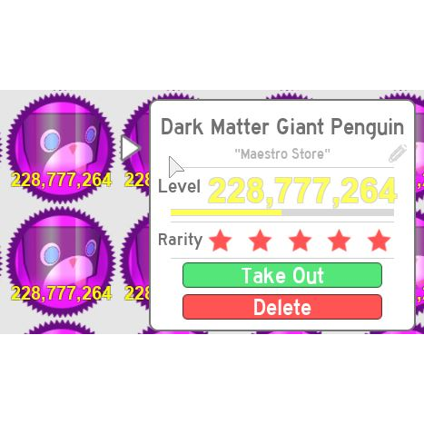 Other 1x Dark Matter Giant Pen In Game Items Gameflip - details about roblox pet simulator dark penguin