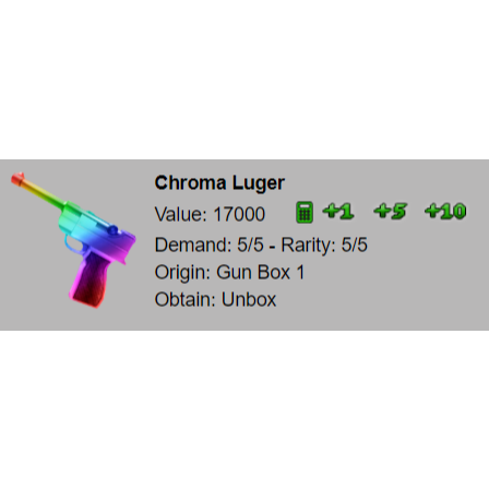 Other Mm2 Chroma Luger In Game Items Gameflip - roblox chroma luger