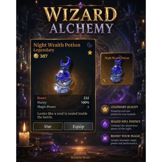 Wizard Alchemy - Night Wraith Potion S