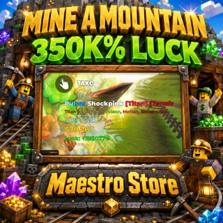 350k LUCK CRYSTAL +353.077% | MINE A MOUNTAIN | ROBLOX
