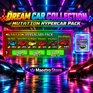 1x MUTATION HYPERCARS PACK  | DREAM CAR COLLECTION