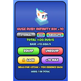 HUGE RUBY INFINITY KOI | PET DICE