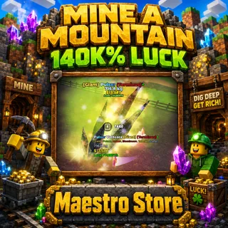 140k LUCK CRYSTAL +142.857% | MINE A MOUNTAIN | ROBLOX