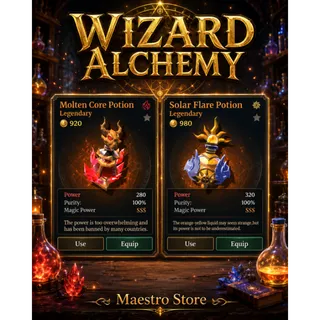 1x Molten Core SSS & 1x Solar Flare SSS - Wizard Alchemy