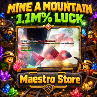 1.1M% LUCK CRYSTAL | MINE A MOUNTAIN | ROBLOX