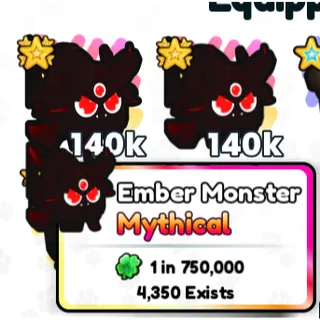 1x EMBER MONSTER 140K | PETS UNIVERSE! 🐾 | ROBLOX