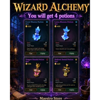 4 WIZARD ALCHEMY POTION'S