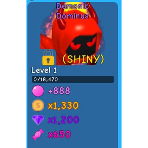 Pet 1x Shiny Demonic Dominus In Game Items Gameflip - roblox dominus pictures bubble gum sim