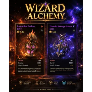 1x Incendies + 1x Thunder Revenge  - Wizard Alchemy
