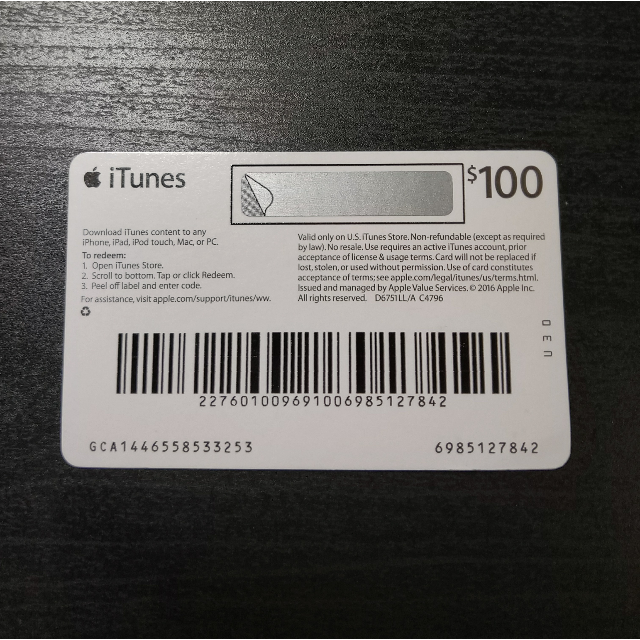 Itunes 100 Gift Card Usa