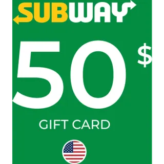 $50.00 USD subway gift card