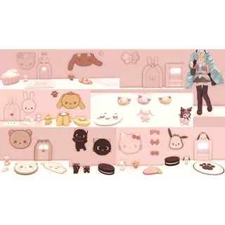 adopt me sanrio plush, wall art, doors, carpet, miku statue art pack ^^