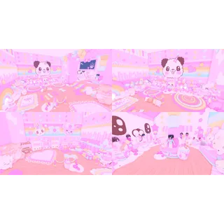 adopt me tweencore/cutecore detailed panda x bunnies house