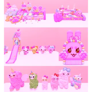 adopt me cutecore/tweencore alpaca plush + funiture pack