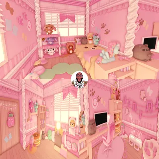 adopt me cutecore plushies, strawberry themed house