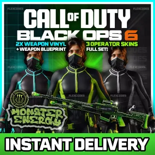 Monster Energy Bundle FULL SET 🚀COD BO6 Operator Skin✅