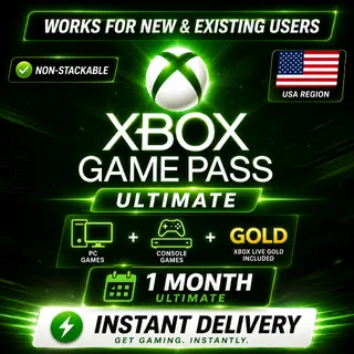 Xbox Game Pass Ultimate 1 Month Membership US Key ⚡[ 𝐈𝐍𝐒𝐓𝐀𝐍𝐓 𝐃𝐄𝐋𝐈𝐕𝐄𝐑𝐘 ]