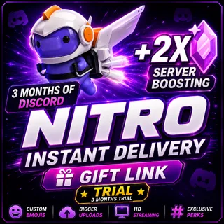 Discord Nitro - 3 Month TRIAL + 2X BOOST