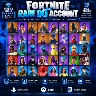 🔥FORTNITE ACCOUNT VERY RARE | OG SKINS + EXCLUSIVES | BIG LOCKER 🔥