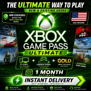 Xbox Game Pass Ultimate 1 Month Membership US Key ⚡[ 𝐈𝐍𝐒𝐓𝐀𝐍𝐓 𝐃𝐄𝐋𝐈𝐕𝐄𝐑𝐘 ]